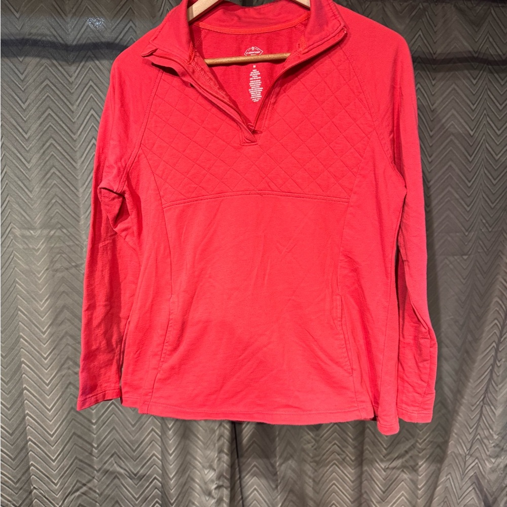 St. John's Bay Coral Pink Quarter-Zip Pullover